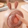 Rechargeable Desktop Fan with Cute Rabbit Shape Small Portable USB Powered Personal Cooling Fan for Office Home Travel Use