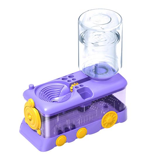 Очиститель кистей с поддоном для краски, циркуляцией воды, ополаскиватель для кистей с держателем для кистей, бутылка для воды 400 мл, дизайн поезда, инструмент для чистки кистей для рисования, подарок