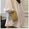 Fashionable Retro Phone Bag Woven Texture Mini Shoulder Crossbody Bag Casual Solid Color Change Storage Bag for Women