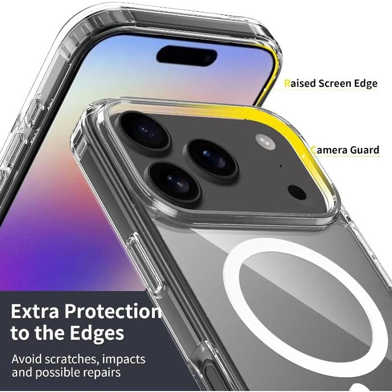 Прочный Магнитный Чехол Для iPhone 17 ProMax 17Pro 17Air Прозрачная Крышка Телефона Для iPhone 17 Подходит для Зарядной Оболочки Magsafe