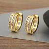 Nidin High Quality Hip-Hop Style Hoop Earrings For Women Female Geometric Copper Cubic Zirconia Ear Jewelry Daily Party Gifts