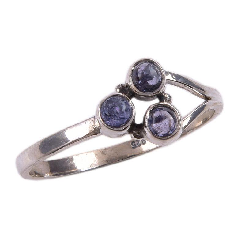 Ювелирное кольцо из стерлингового серебра 925 пробы с натуральным танзанитом, размер 8,5 O4T58