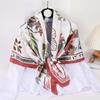 Large Silk Scarves for Woman Spring Summer Sun Protection Kerchief Beautiful Flower Silk Scarf