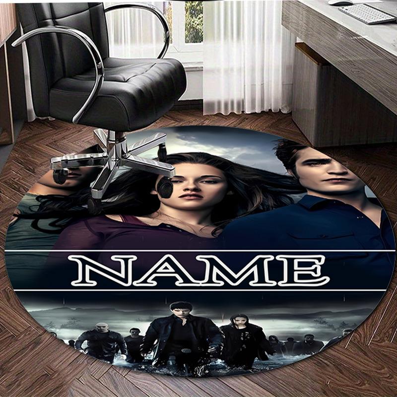 Personalized T-Twilight Round Chair Office Rug - Perfect for Mat, Office Chair & More - Ideal Gift for Birthdays and Holidays
