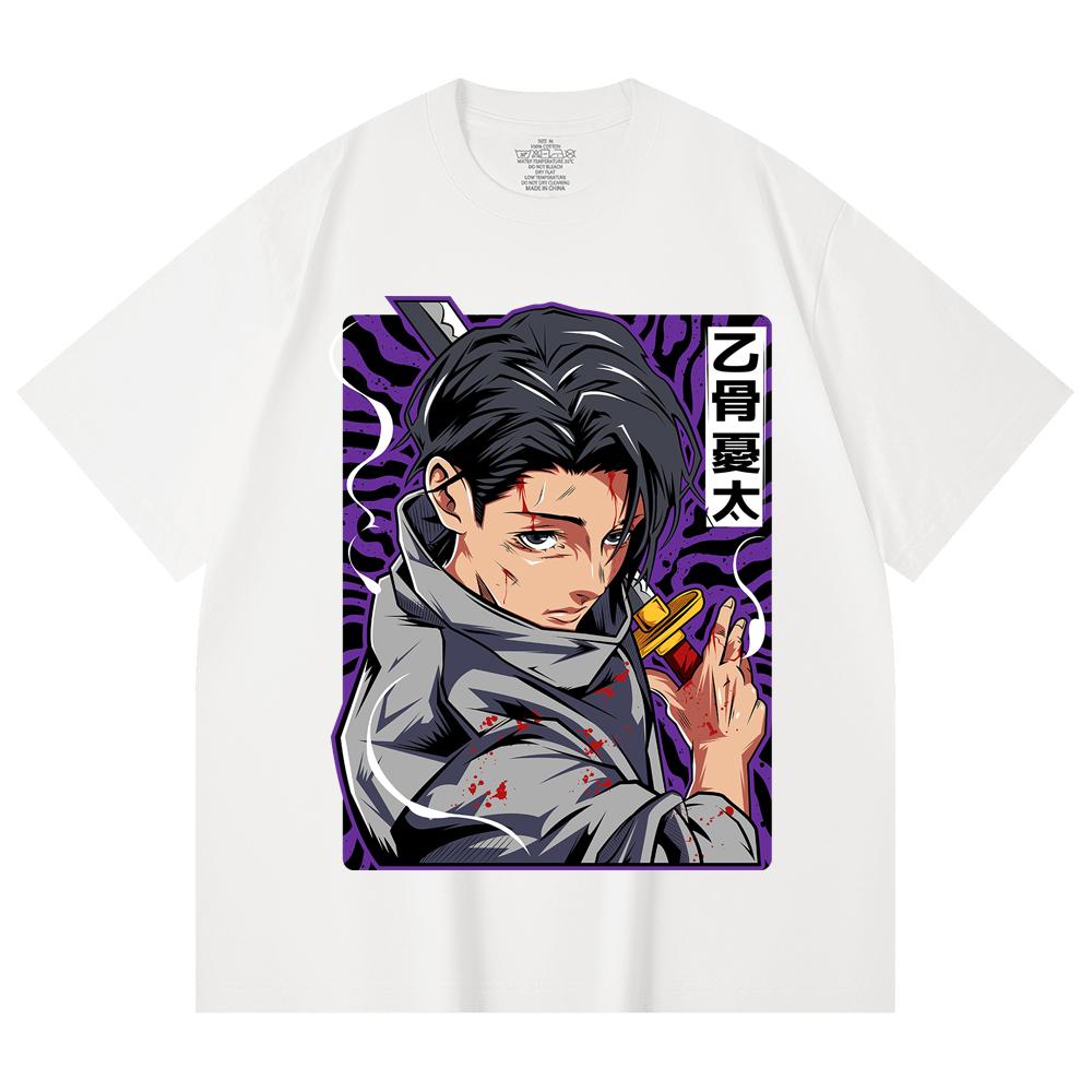 230 г/м² 100% хлопок Jujutsu Kaisen V53 Принт Юты Унисекс Тяжелая хлопковая футболка