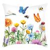 Fashionable Spring Flower Spring Elements Pillow Cover Linen Flower Cushion Pillow Cover