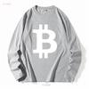 Футболка с логотипом Bitcoin с длинным или коротким рукавом винтажная стирка мужская дышащая эластичная универсальная повседневная с небольшим принтом