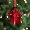 Рождественские украшения Красный Флокированный Конфетный тростник Олень Бант Снежинка Подвесное украшение для дома на елке