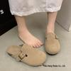 Женские клоги Birkenstock 2025 Весна и Осень на толстой подошве с острым носком: Ленивые одношаговые полутапочки