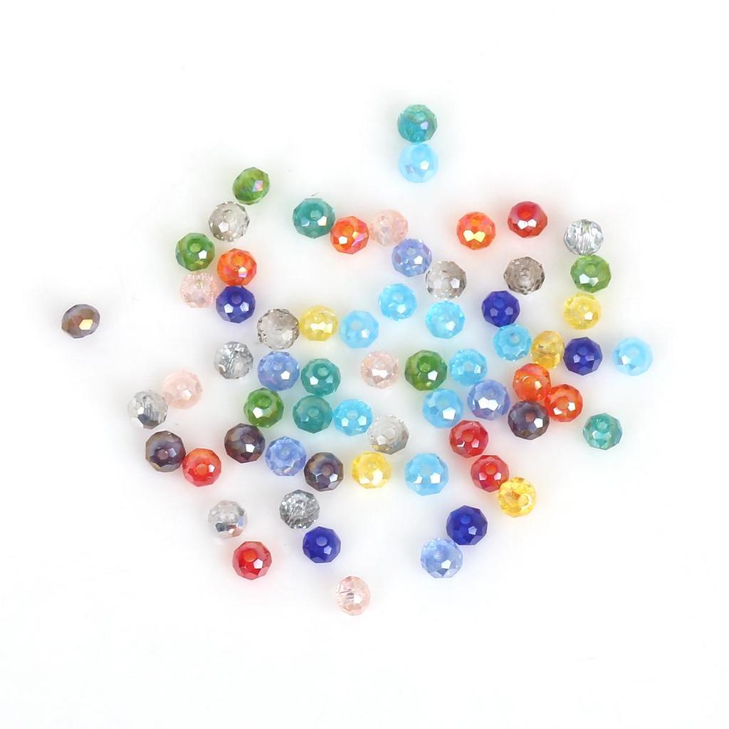 30-200Pcs Rondelle Austria Faceted Crystal Glass Beads Loose Spacer Beads for Jewelry Making