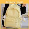 Simple Color Solid Lace Bow Design Student Backpack For School And Use Daily