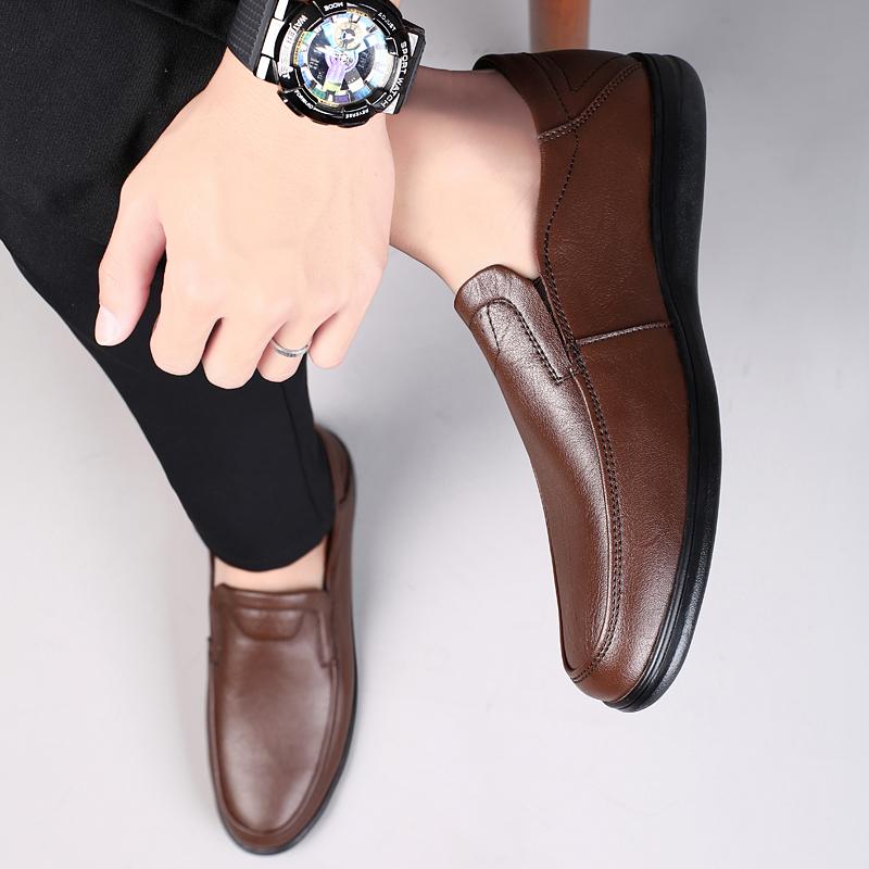 2024 Мужская повседневная обувь из натуральной кожи, роскошные брендовые повседневные мужские туфли без шнуровки, черные туфли для вождения