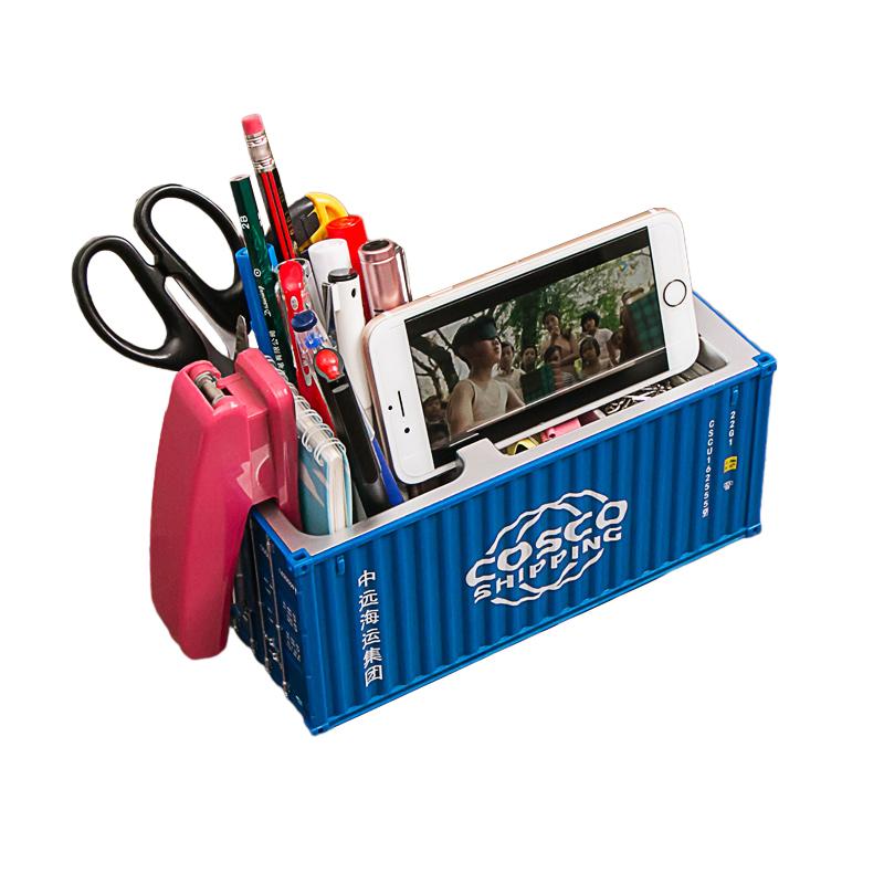 Novelty Gifts Customize Items for Shipping Office Desk Decor Ornament COSCO Shipping Container Model Pen Holder