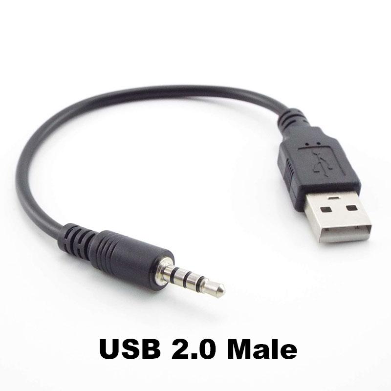 20 см Aux аудио конвертер 3,5 мм кабель-штекер к USB-разъему типа «штекер» USB автомобильный аудиокабель OTG автомобильный 3,5 мм адаптер провод шнур