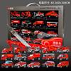 Kids Alloy Pull Back Engineering Vehicle Toy Set Fire Truck Excavator Gift For Boys