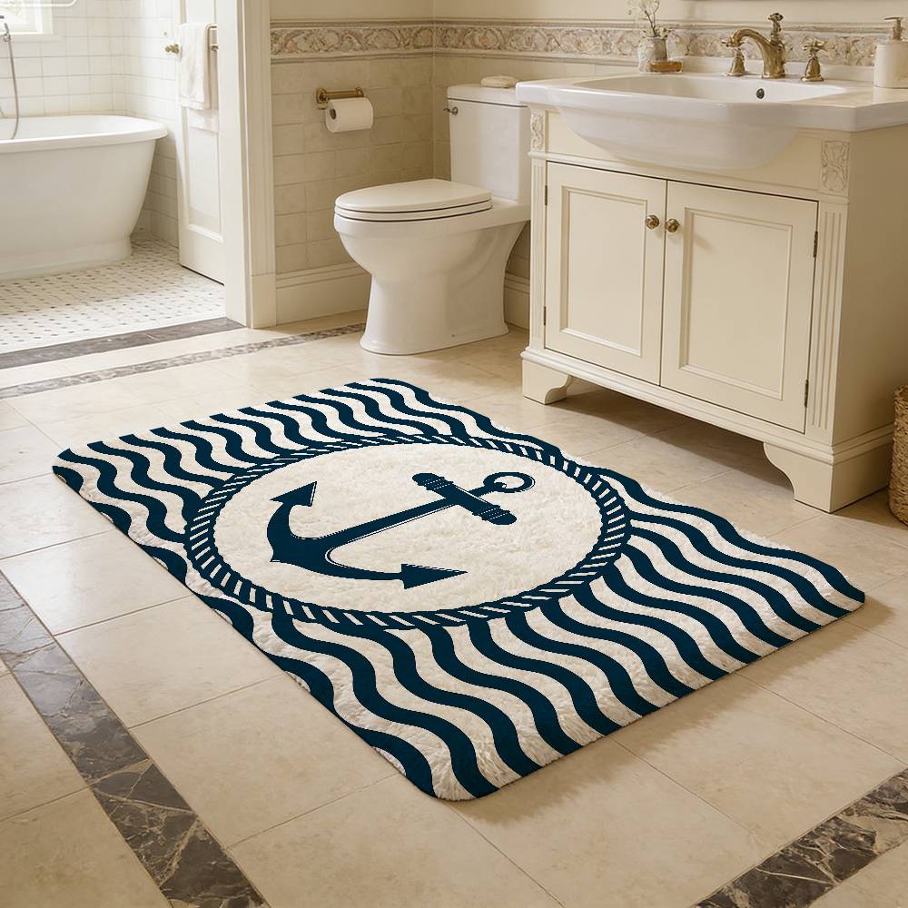 retro cruise ship Anchor Room Mats Anti-slip Absorb Water Long Strip Cushion Bedroon Mat Household Carpets