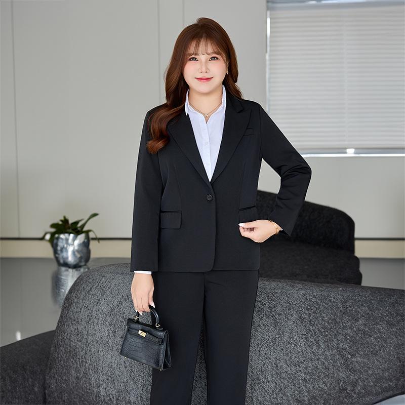 Профессиональный костюм большого размера: Черные и темно-синие пиджаки для официальной одежды - Идеально подходят для собеседований в колледже.