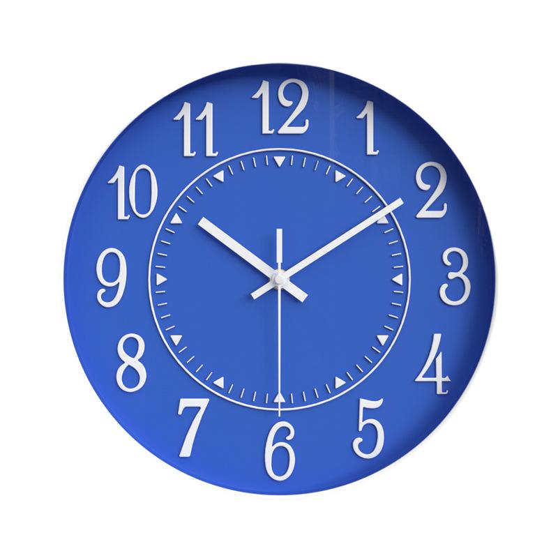 12 Inch Simple Three-dimensional Large Digital Wall Clock Silent and Accurate Wall Clock Suitable for Study Bedroom Living Room