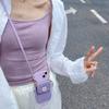 Корейский простой милый щенок фиолетовый чехол с кожаной веревкой для iPhone 13 15 14 16 Pro Max 13 15 14 16 Pro противоударный задний чехол