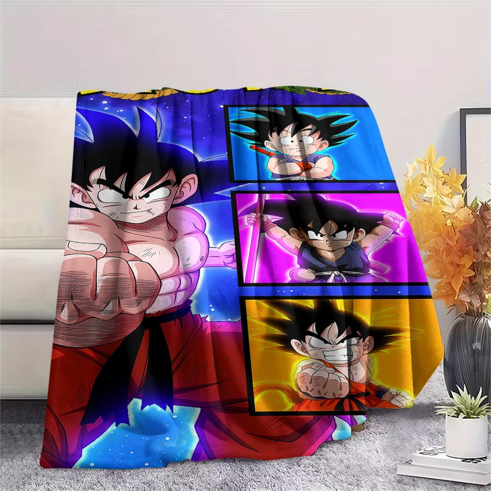 Фланелевое одеяло с принтом персонажей Dragon Ball, Высококачественное, Удобное для всех сезонов, Декор для дома, Тепло и уют, Идеально для рождественских подарков