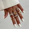 Salircon 6Pcs/Set Punk Creative Irregular Mixed Color Open Rings for Women Trendy Adjustable Drop Rings Jewelry Accessories Gift