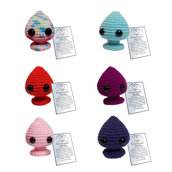 Вязаный крючком стопор для попы с позитивной открыткой, ручная работа, вязанный сердечко для любви, кукла, игрушка для снятия стресса, украшение для рабочего стола, кляп, подарок