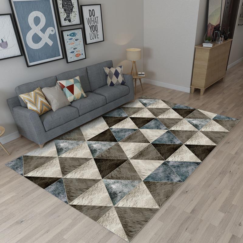 Modern Minimalist Geometric Living Room Carpet Home Bedroom Bedside Carpet Large-area Carpet Mat