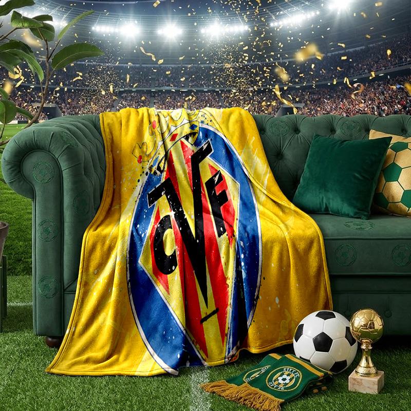 Club Vill-arreal Crest Design Throws Blanket Flannel Blankets Plush for Couch Bed Gifts for Men Women Travel picnic blanket Christmas fan gifts
