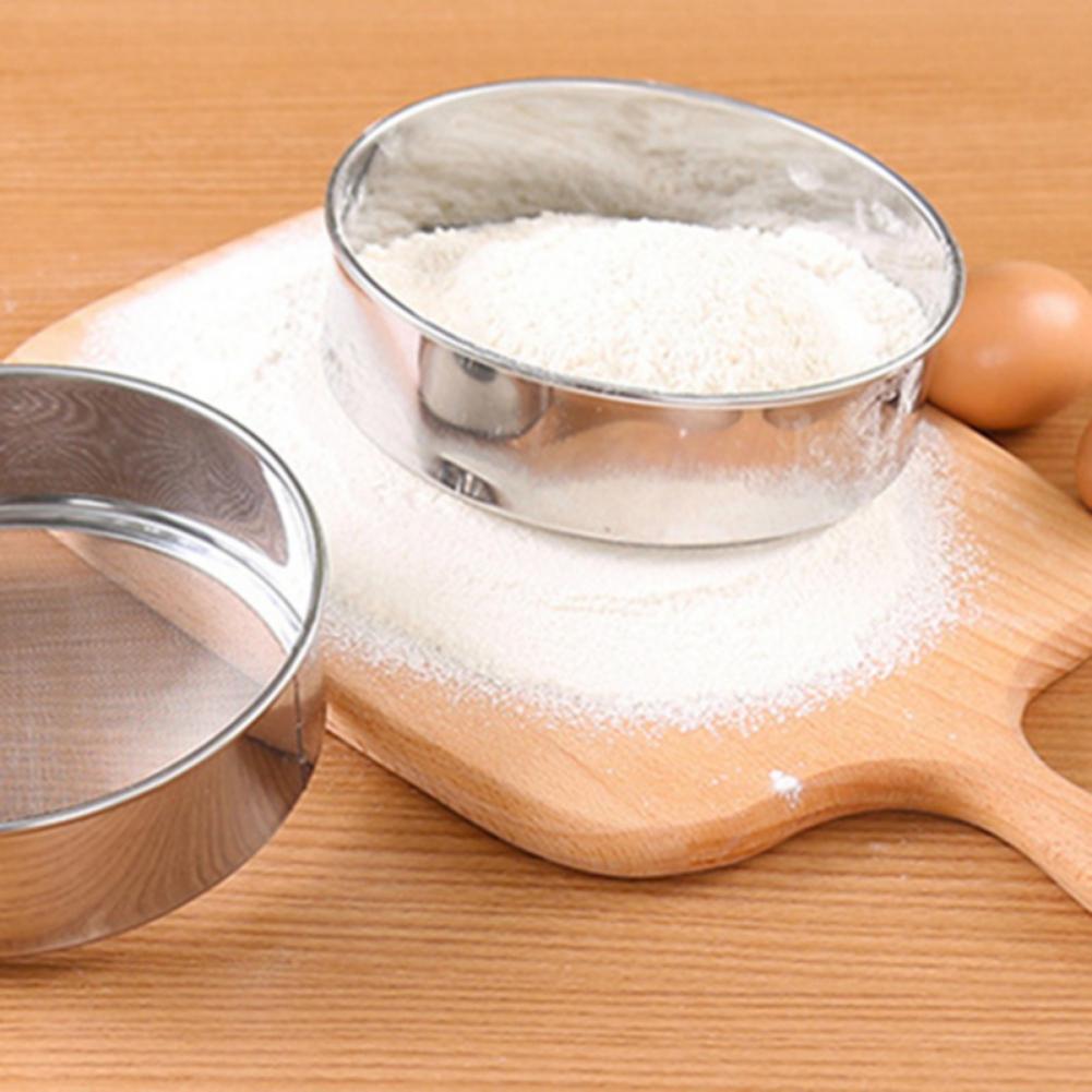 Stainless Steel Fine Mesh Flour Sieve Enjoy Making Good Looking And Delicious Food Kitchen Tool Round Sifter