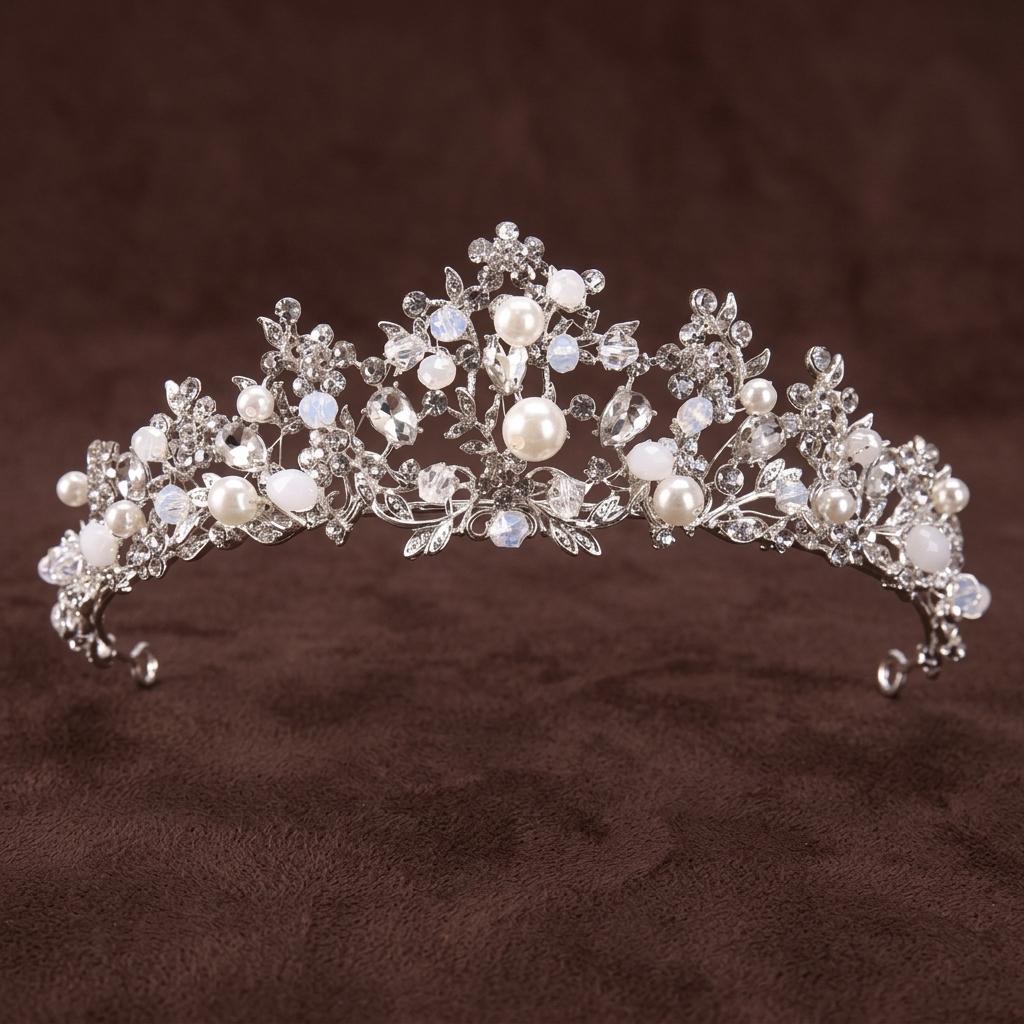Bridal Hair Crown With Pearl And Branch Design For Wedding Ceremony Party Daily Wear