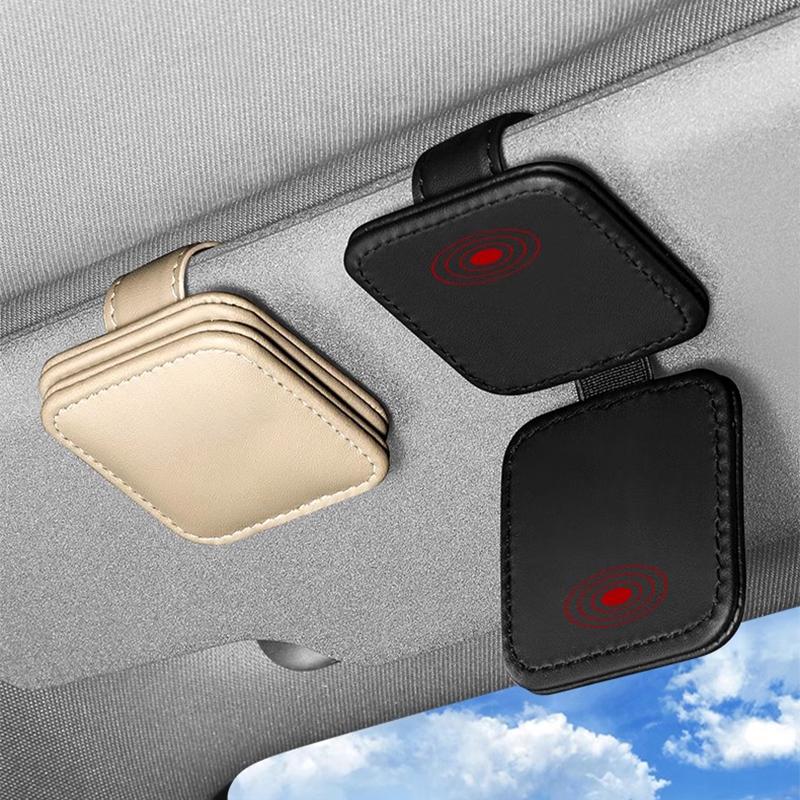 AXNX2 Slim Hidden Anti Loose Design Sunglasses Mount Clip Car Eyeglass Holder Space Saving Glasses Card Ticket Storage For BMW M X5