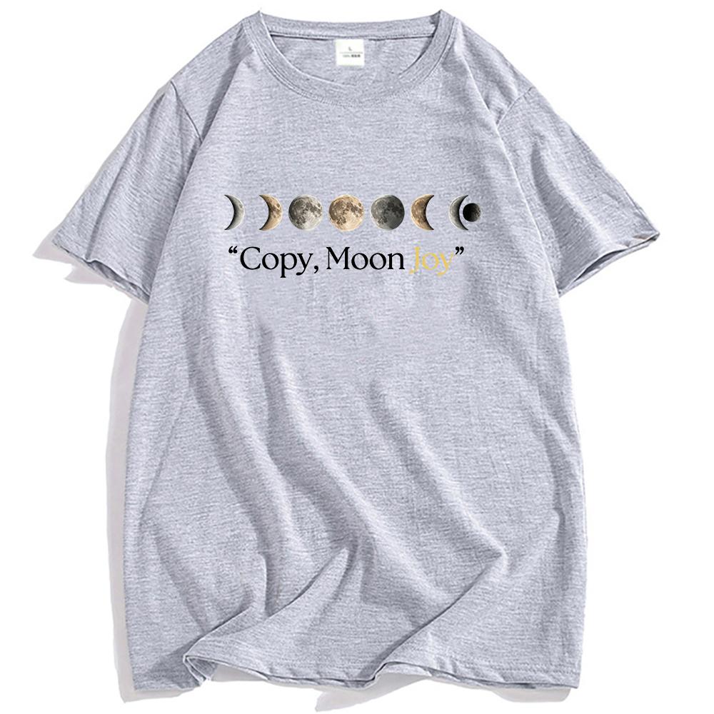 Unisex Streetwear Copy Moon Joy Tshirt Design Graphic Printing Clothing Short Sleeve Cotton Loose Women Clothing Women T Shirt