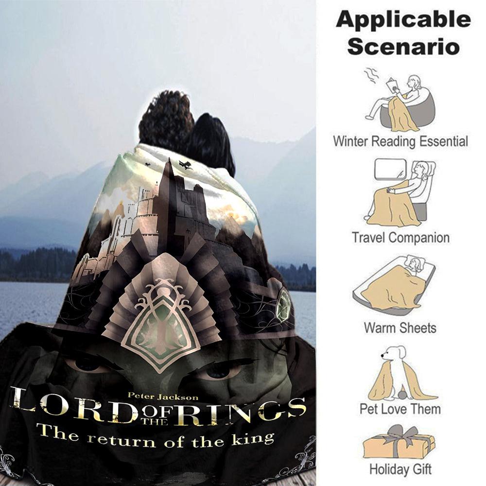 1pc LORD OF THE RINGS Flannel Blanket Soft Warm Throw for Home, Office, Travel, All-Season Cozy Bedding GiftL1203