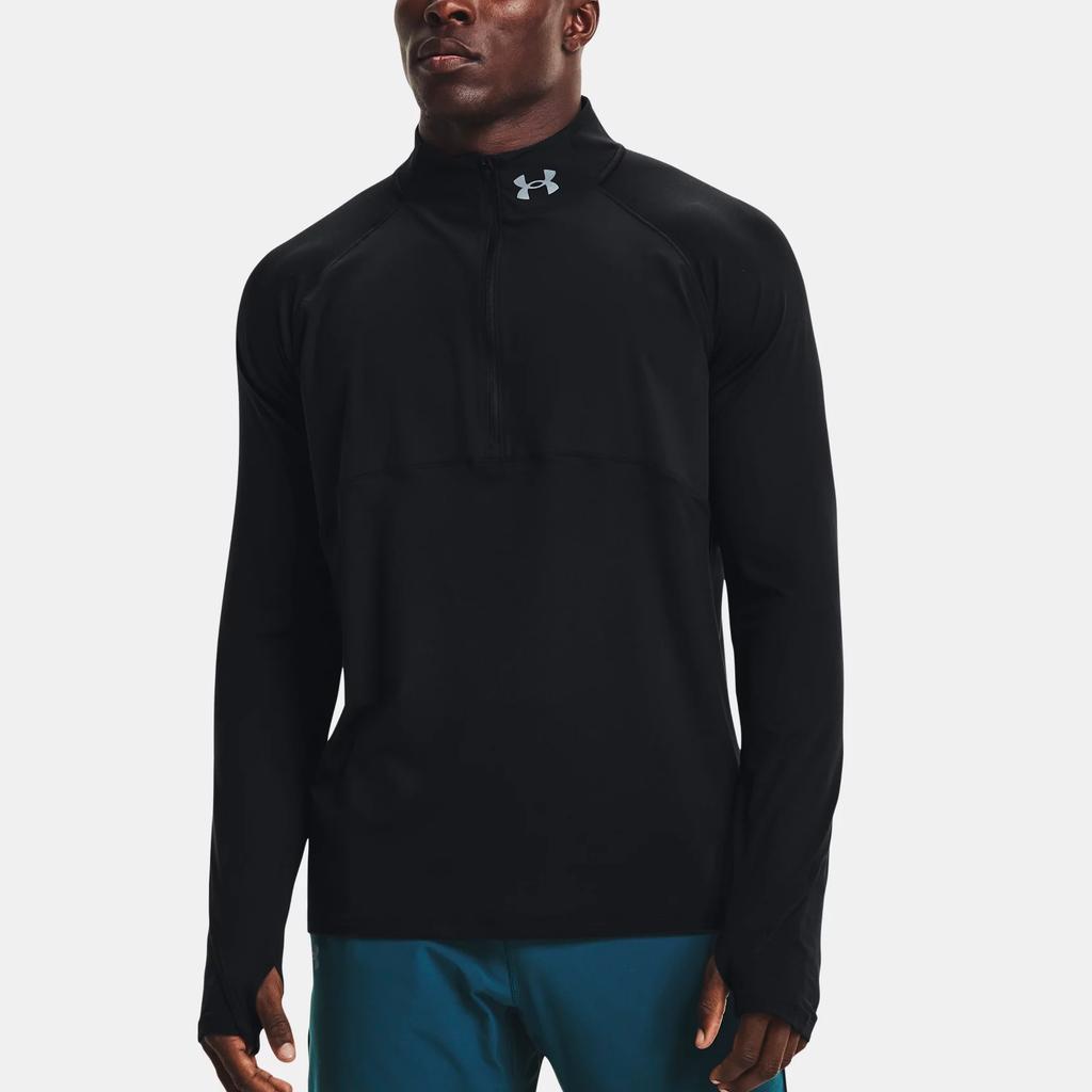 Under Armour Логотип Qualifier Тренировочная Беговая Фитнес Дышащая Футболка с Длинным Рукавом Мужские топы Черный 1365662-004