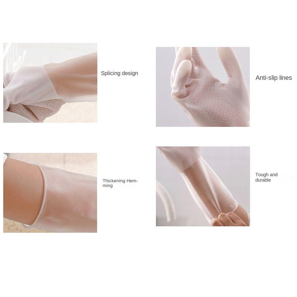 1PAIR Non-slip Household Gloves S/M/L Cleaning Long Gloves for Household Kitchen Washing