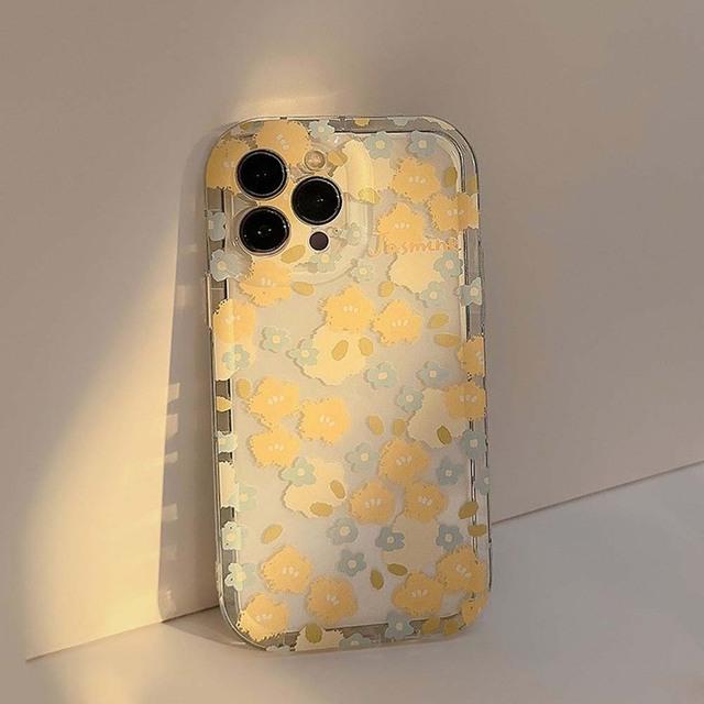Мягкий силиконовый прозрачный задний чехол с желтым цветком, синий цвет для Iphone 13 11 12 Promax 14 Pro Max Plus, чехол для телефона Conque Capa Shell Fundas