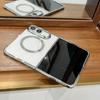 Luxury Transparent Electroplated Magnetic Phone Case for IPhone Ultra 18 Fold Shockproof for Magsafe Hinge Protective Slim Cover
