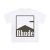 RHUDE Geometric Print T Shirt Men Women Loose Fit Short Sleeve Casual Tee