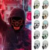 Маска с черепом, флуоресцентная маска, призрак смерти, светодиодный чехол для лица, реквизит для косплея, маскарадная вечеринка