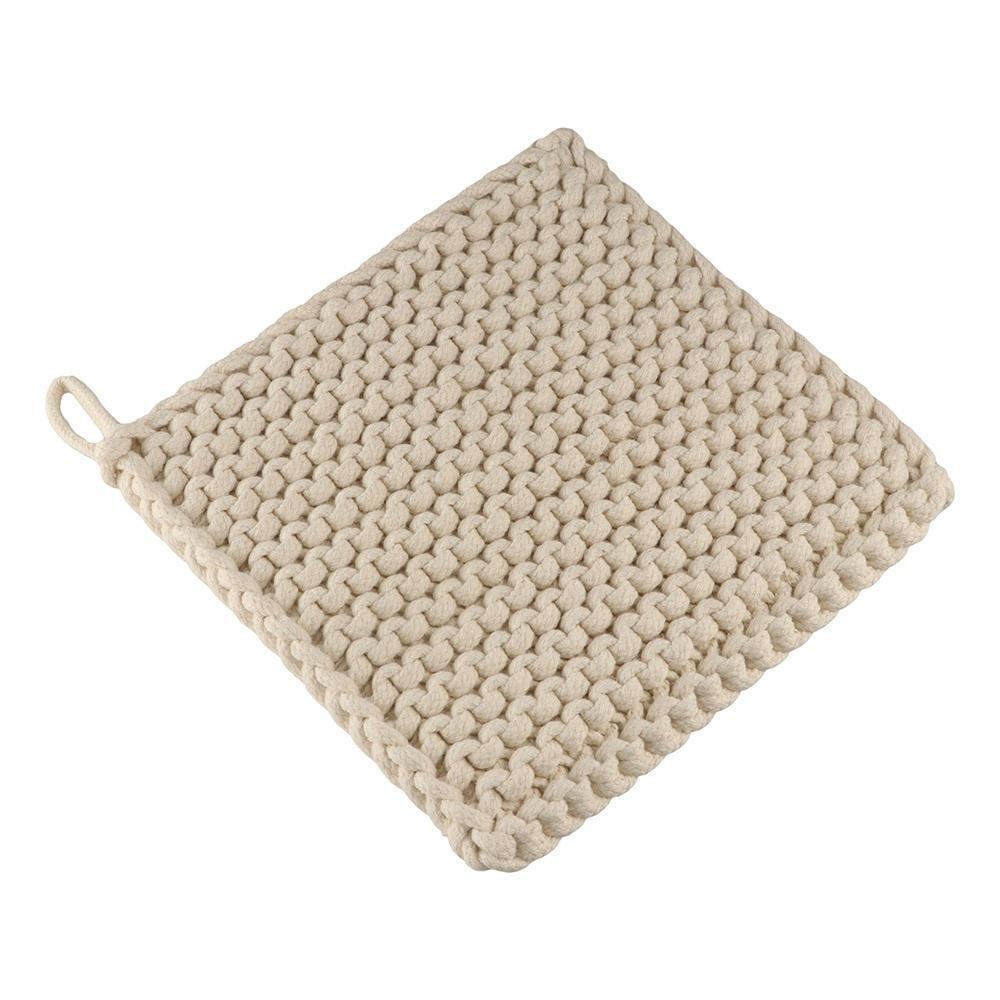 Вязаная хлопковая теплоизоляционная подставка под горячее, многоразовая, противоскользящая, нескользящая, для украшения стола, из шерстяного материала, вязаная вручную