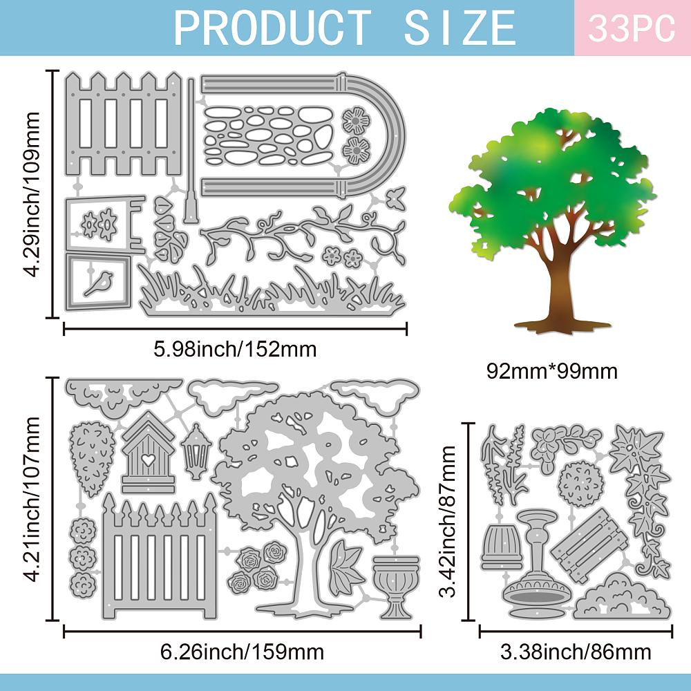 Garden Carbon Steel Cutting Dies Stencils for DIY Scrapbooking Photo Album Decorative Embossing Paper Card Mixed Shapes 87~109x86~159x0.8mm