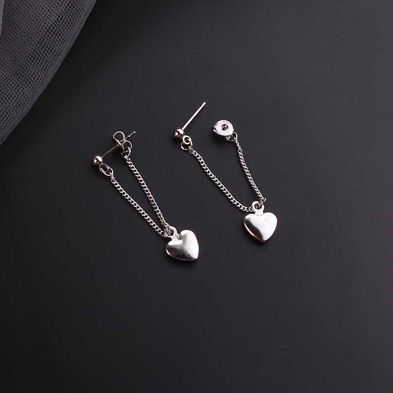 ANENJERY Серьги-гвоздики с кисточками и сердечками для женщин, нишевые простые висячие серьги на спине, оптовая продажа