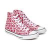 Converse Chuck Taylor All Star Полностью Принтованные ЛОГОТИП Повседневные Высокие Кеды из Канваса Унисекс Стиль Белые и Красные