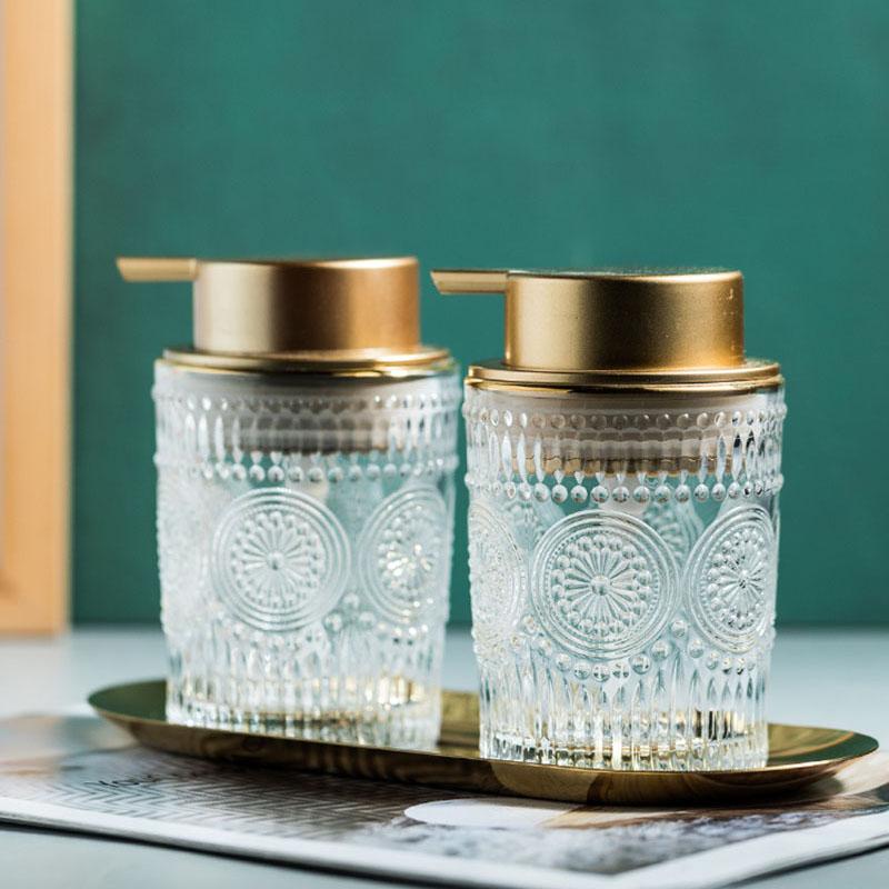 Прозрачный стеклянный дозатор для жидкого мыла для ванной комнаты, бутылка для шампуня, квартира, отель, бутылка для жидкости для мытья рук, мыльница