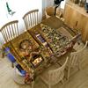 Thicken Cotton Tablecloth Fireplace And Christmas Tree Pattern Rectangular Round Table Cloth For Wedding Picnic Party