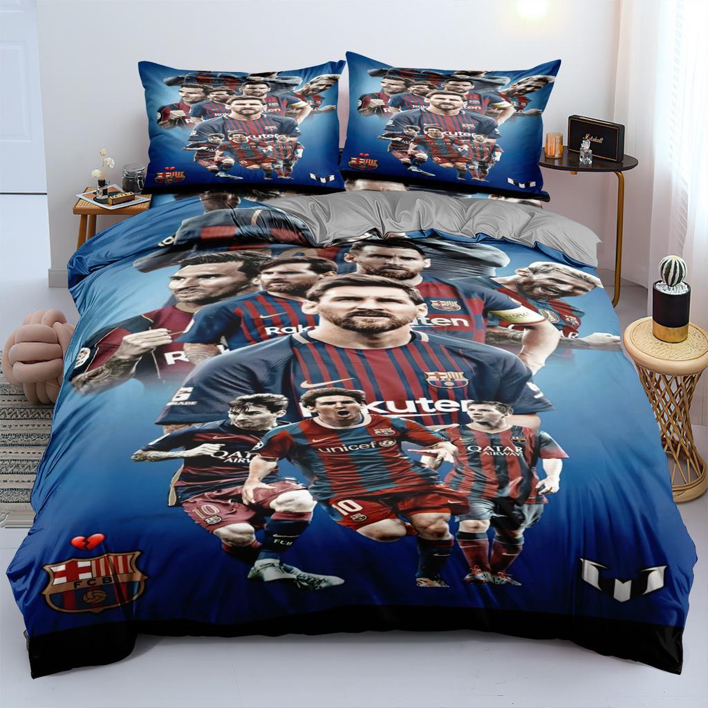 Комплект постельного белья «Звезда Чемпионата мира» из трех предметов, абразивная ткань 90-120 г, цифровая 3D-печать.