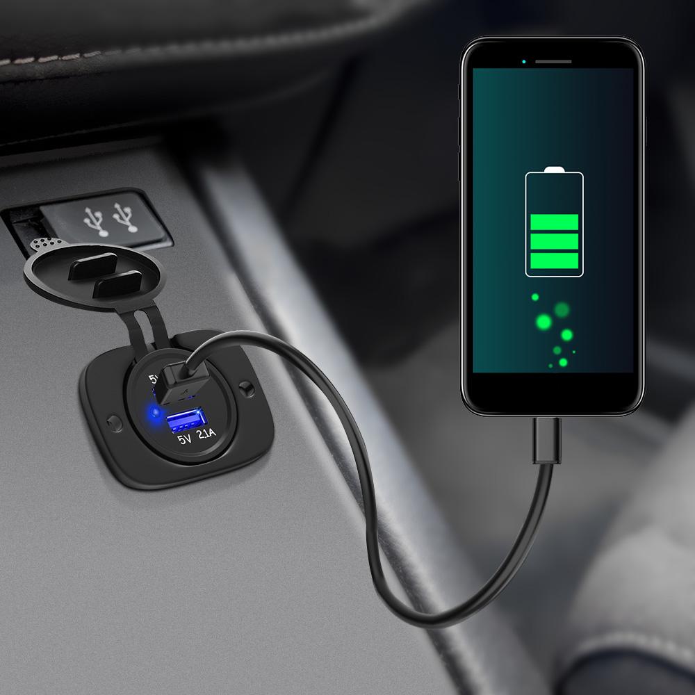 12-24В 3.1А Водонепроницаемая розетка-адаптер Питание Универсальная USB-розетка Вилка Двойное USB-гнездо Зарядное устройство для автомобиля Мотоцикла Грузовика Морского судна