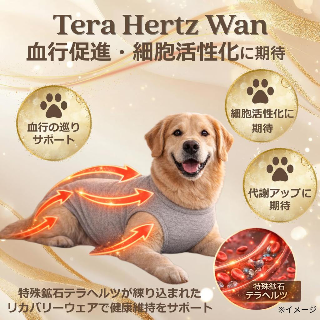 WAG WELL TOKYO x Терагерцовый Топ для Восстановления Собаки, Органический Хлопок, Серый, Средний, Прохладный