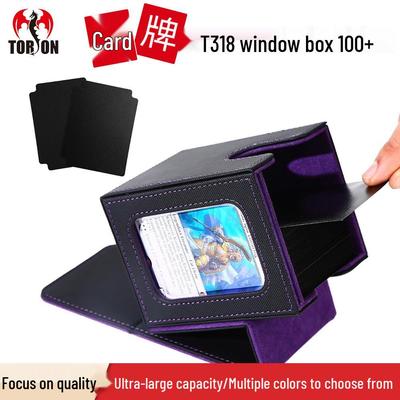 Запатентованный дизайн Коробка для игровых карт из ПУ кожи с окошком, вместимость 100+ для Magic: Сбор