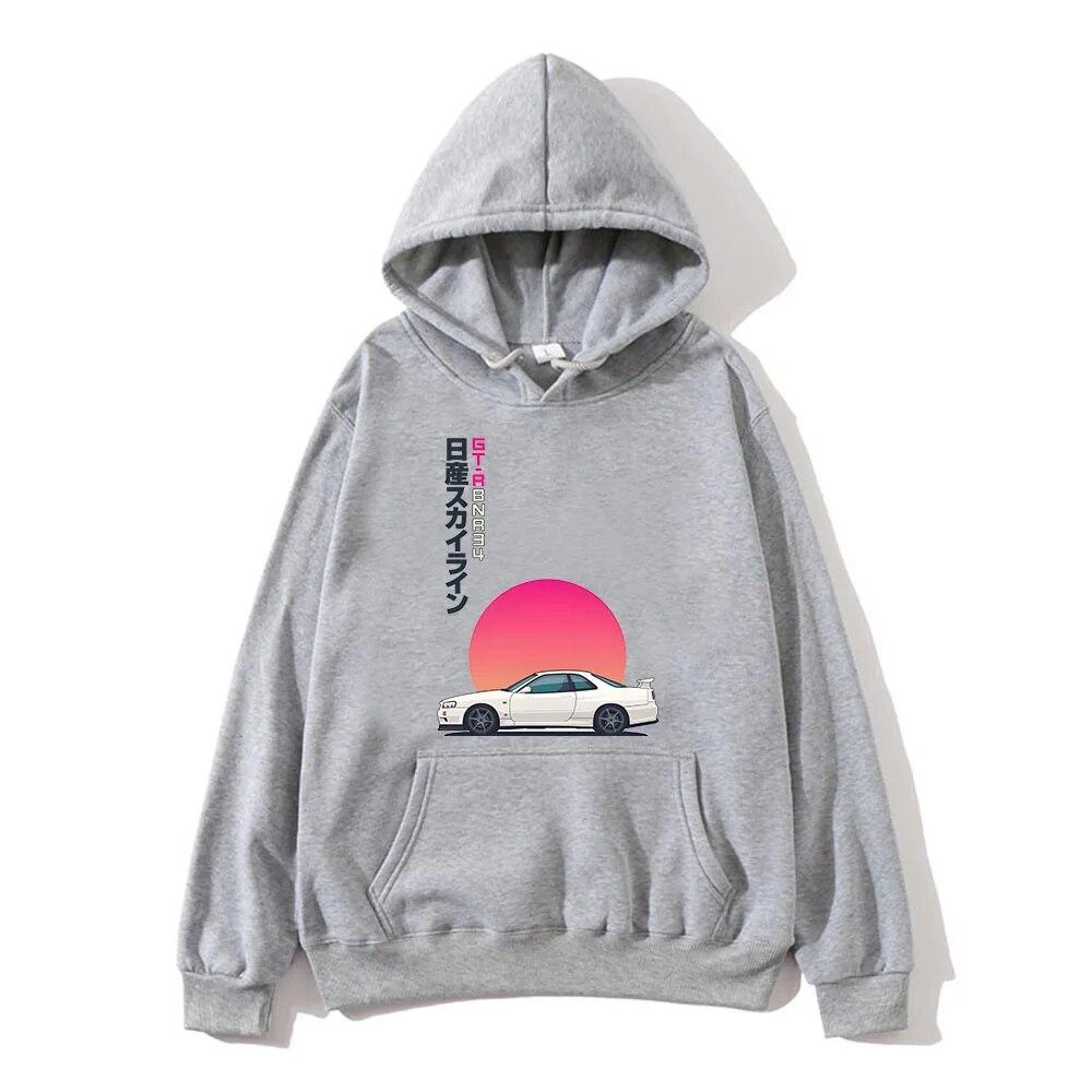 Initial D Racing Car Graphic Print Hoodie Autumn Winter Unisex Sweatshirts Pullover Hoody Unisexs Women Casual Tops Y2k Clothes Unisex